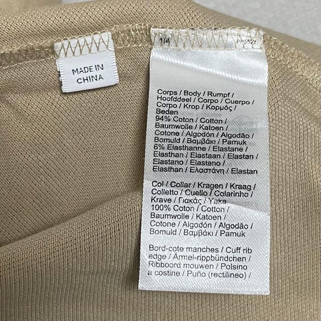 LACOSTE/ラコステ ポロシャツ ベージュ ワンポイント 刺繍ロゴ