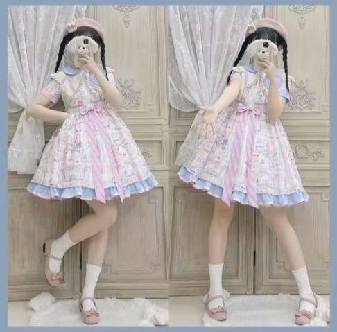 アニマル うさぎ くま ロリータ Lolita ワンピース パステル