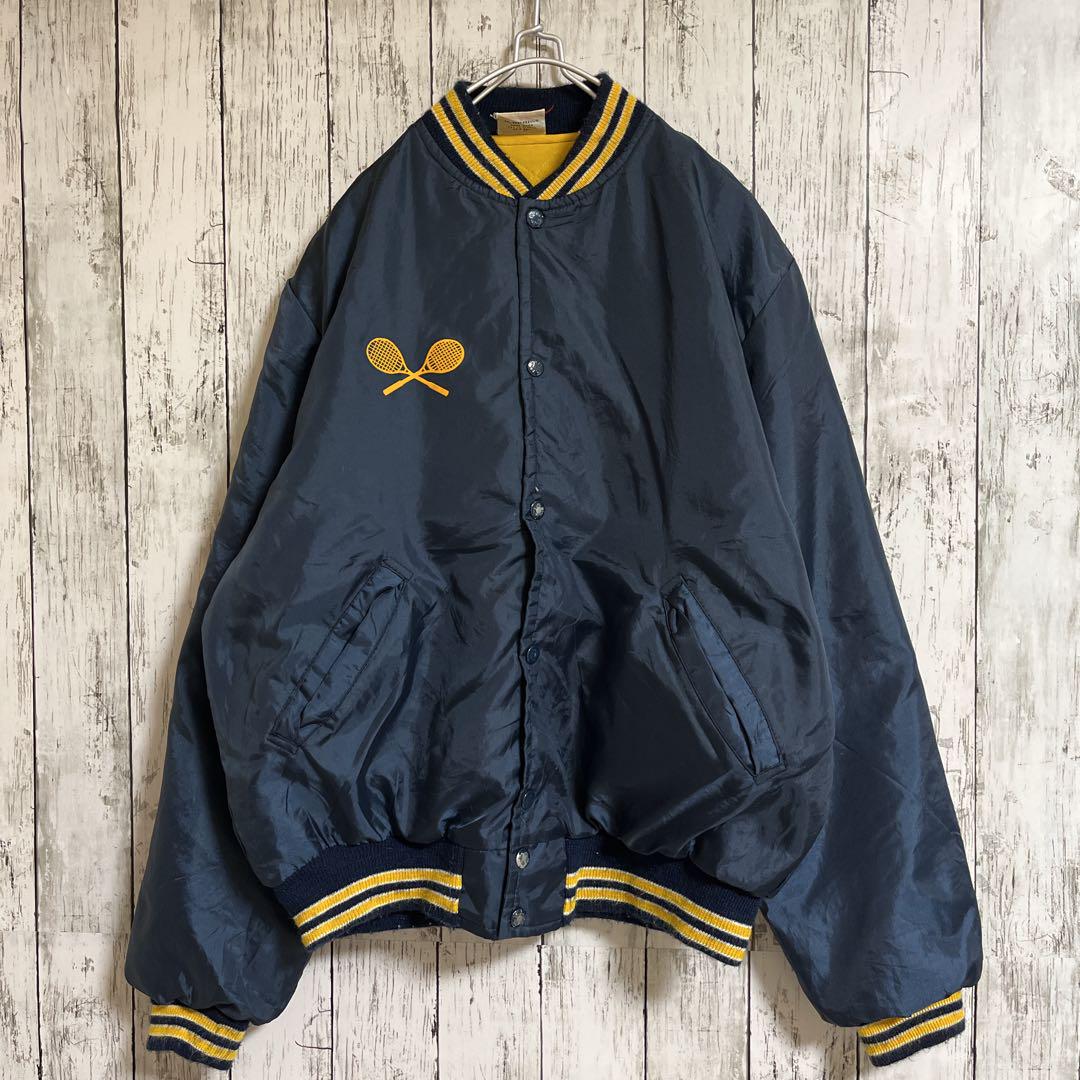 80s birdie USA製 ナイロンスタジャン XL Vintage 80s Birdie Jacket SATIN NYLON VARSITY Richard Leslie