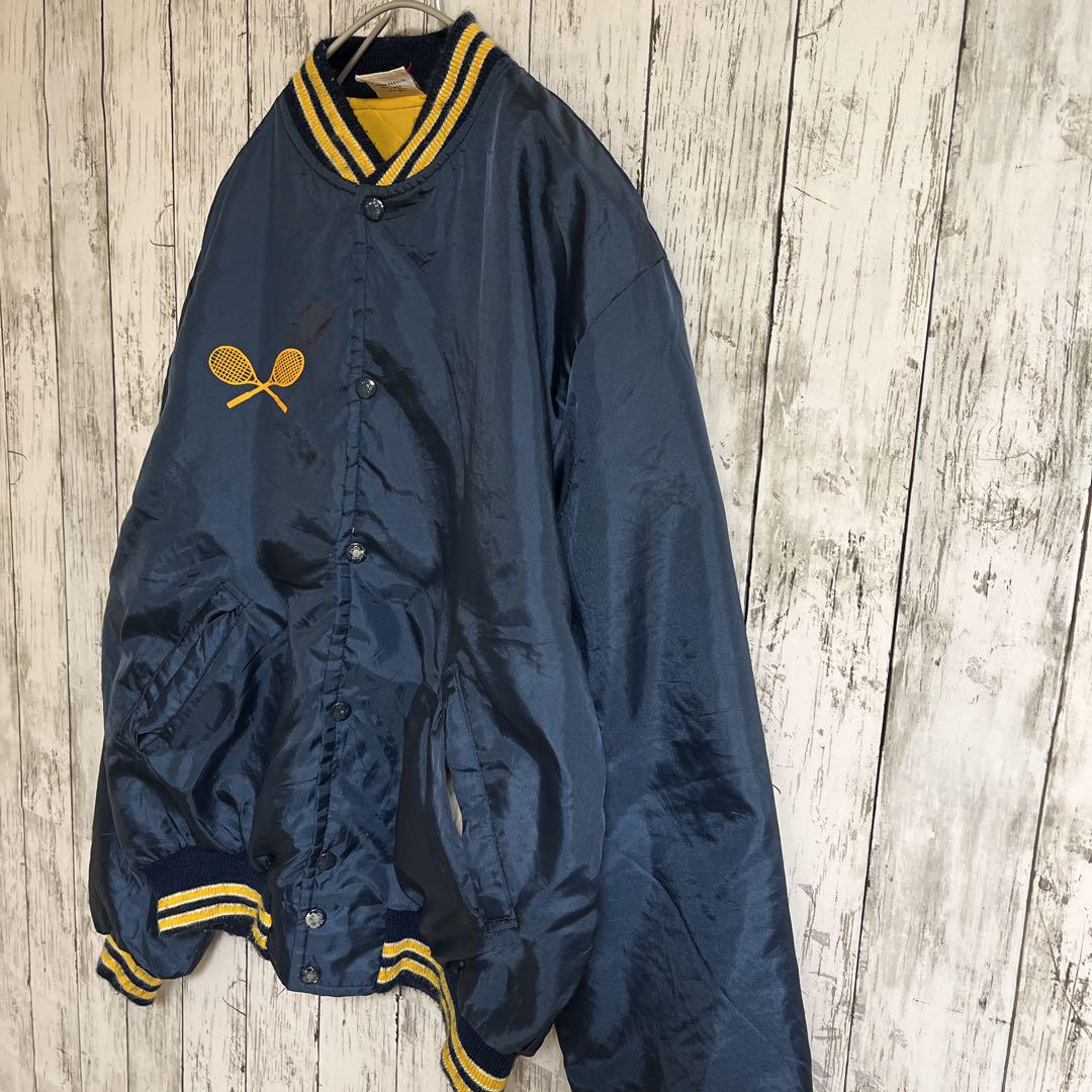 90's Birdie バーディ ナイロンスタジャン USA製 L 紺 両面