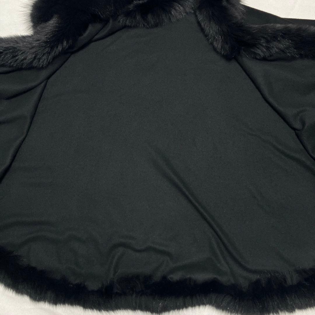 SAGA FOX ポンチョ ストール カシミア100%ブルーフォックス SAGA FOX ポンチョ ストール カシミア100%ブルーフォックス