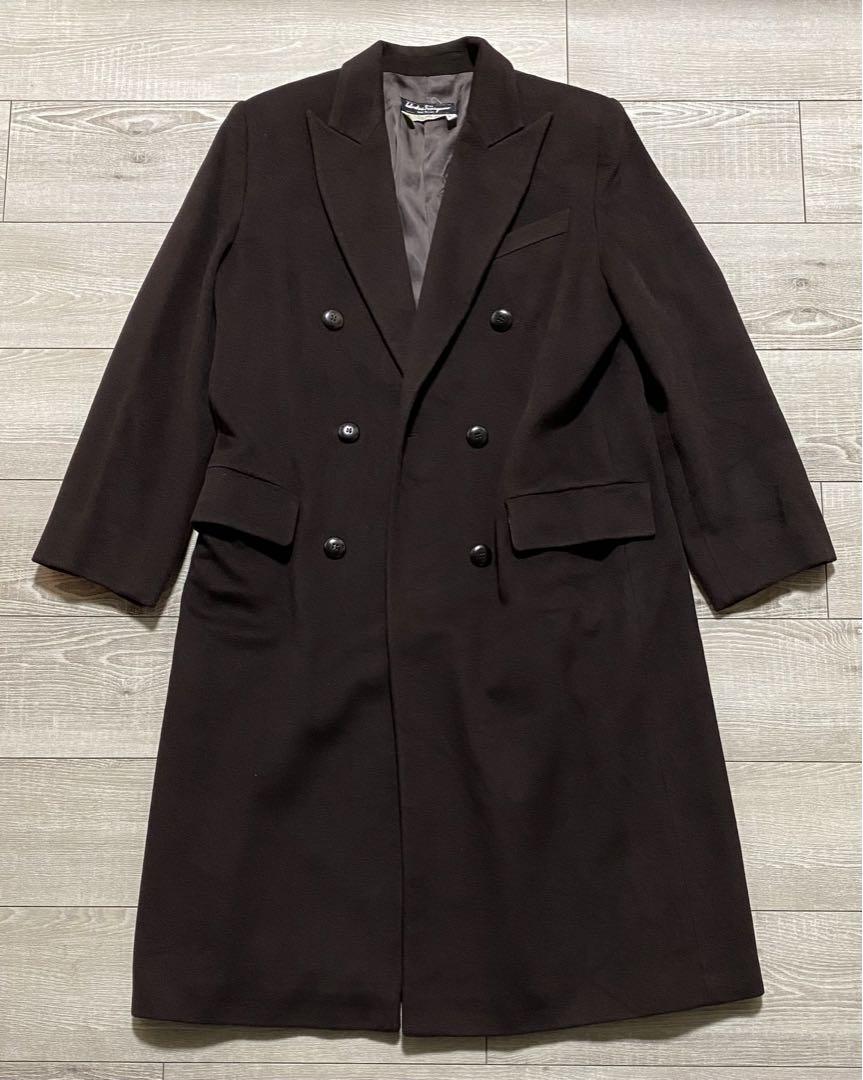 サルバトーレフェラガモ Ferragamo カシミヤ混チェスターコート ダブル メンズ
