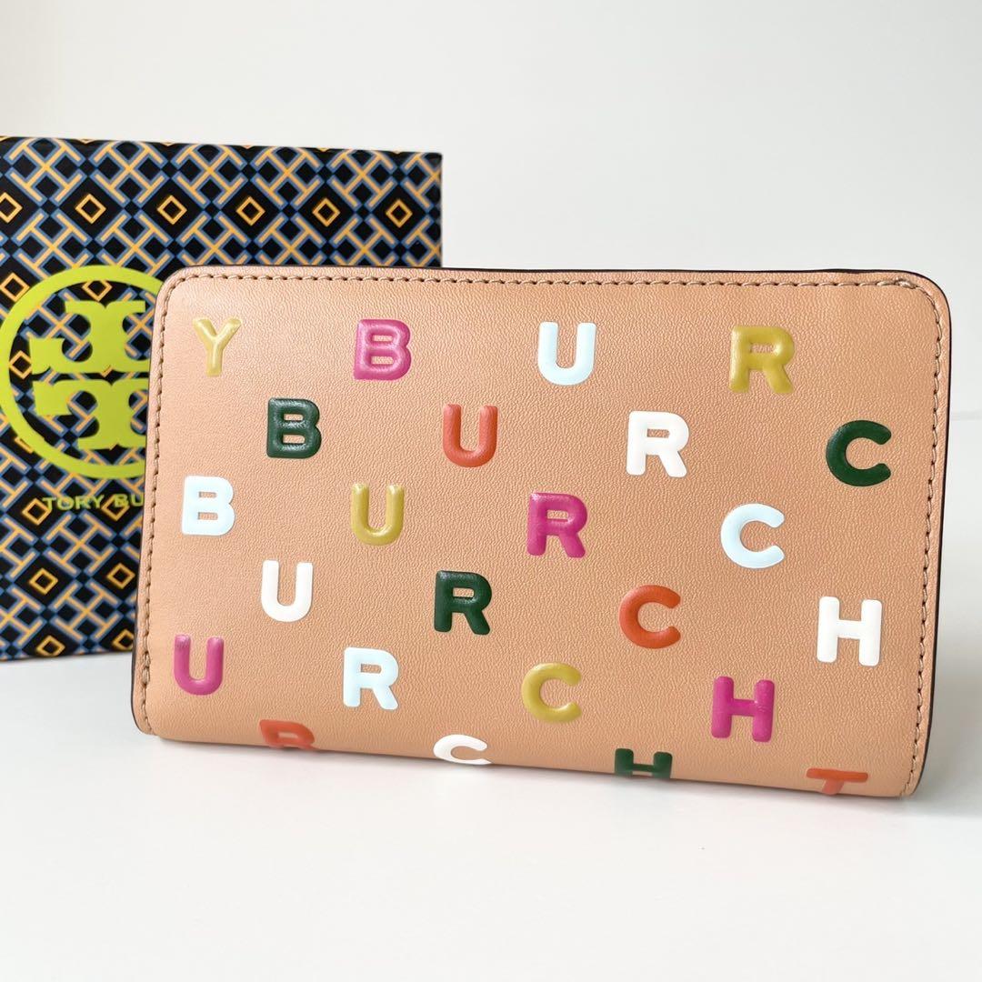 【新品】TORY BURCH 二つ折り財布 レターズ プリンテッド ロゴ可愛い❤︎