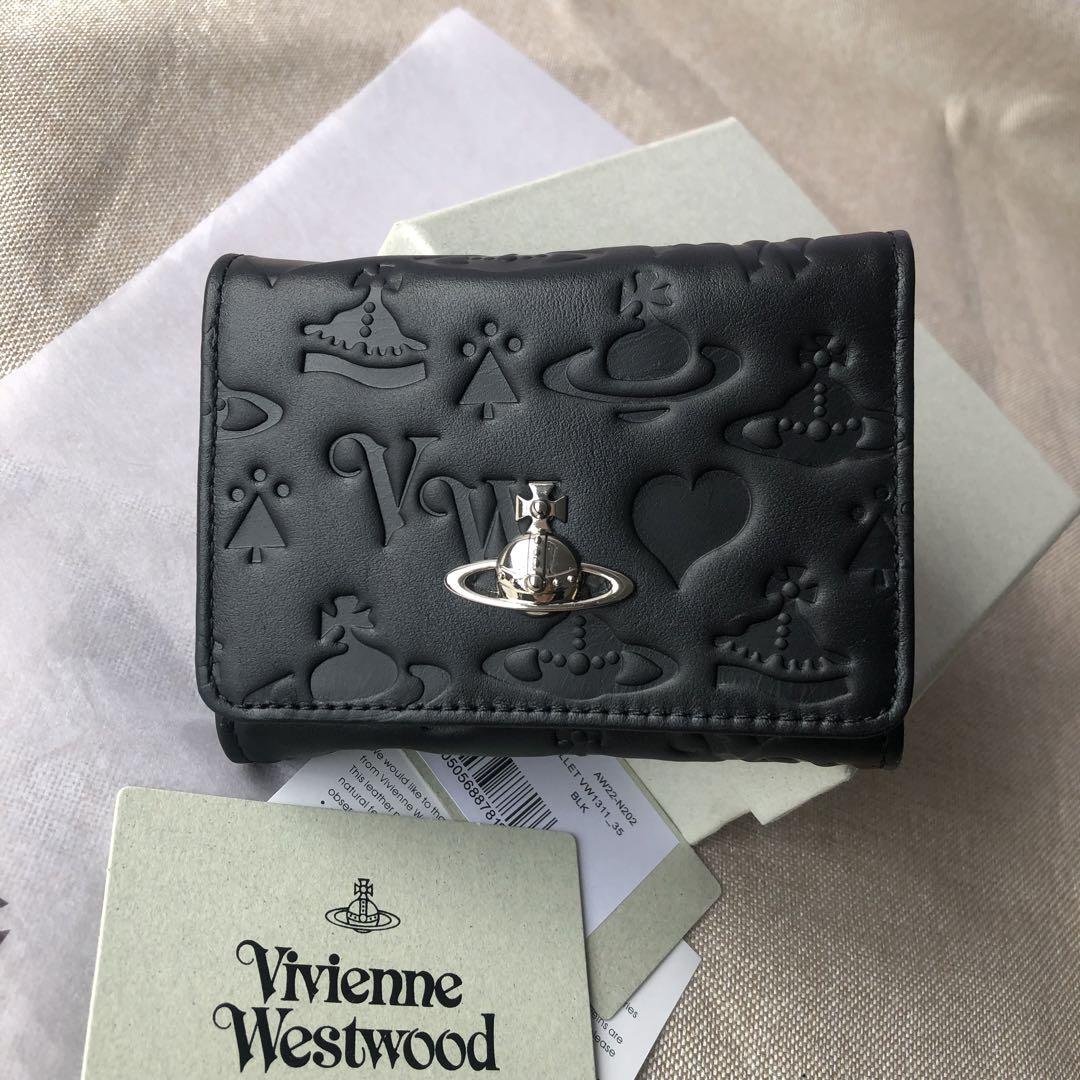 付属品新品●Vivienne Westwood がま口財布 三つ折り財布ブラック正規品