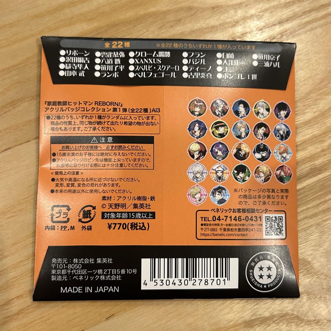 新品】 REBORN アクリルバッジコレクション 第1弾 未開封10個