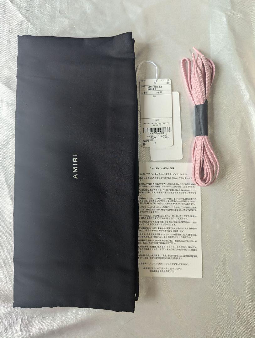 新品未使用 AMIRI ピンク ホワイト スニーカー スケルトン