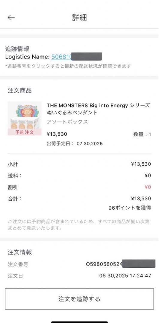 購入履歴の証拠　専用