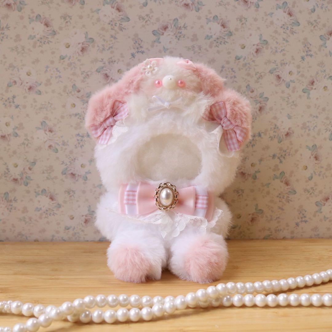 わんちゃん乗せたくまさん.10〜12cm／ピンク色❤︎おすわりぬい服 着ぐるみ