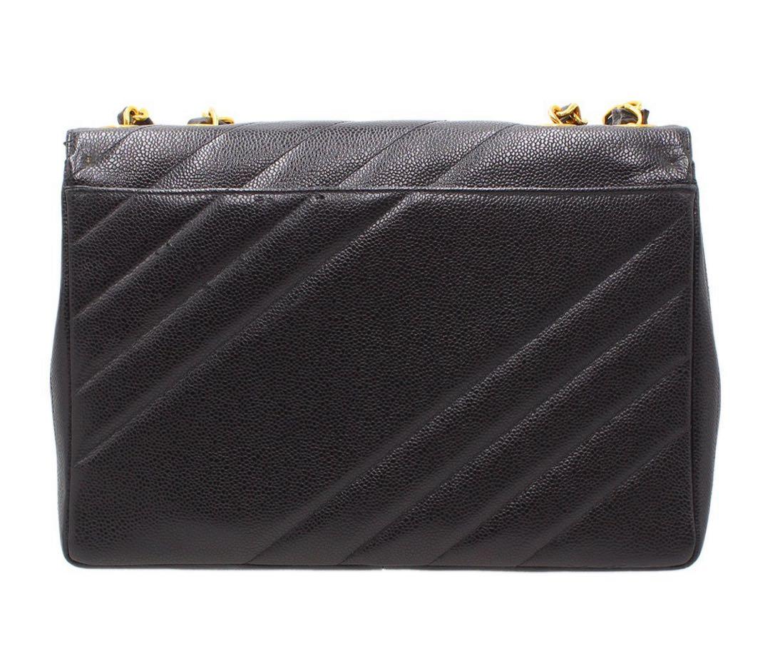 K2521 シャネル キャビアスキン バイアスステッチ チェーンショルダーバッグ
