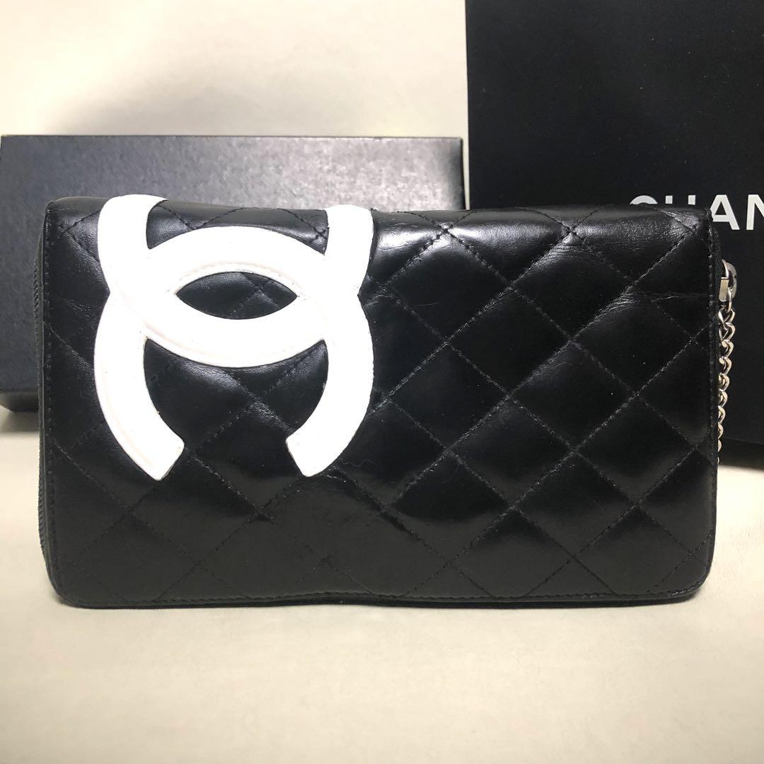 CHANEL シャネル カンボンライン ジッピーオーガナイザー 長財布 ブラック