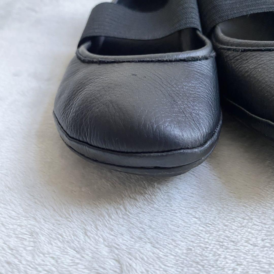 【美品✨】Camper ライトニナ　フラットシューズ　ストラップ　黒　本革　37