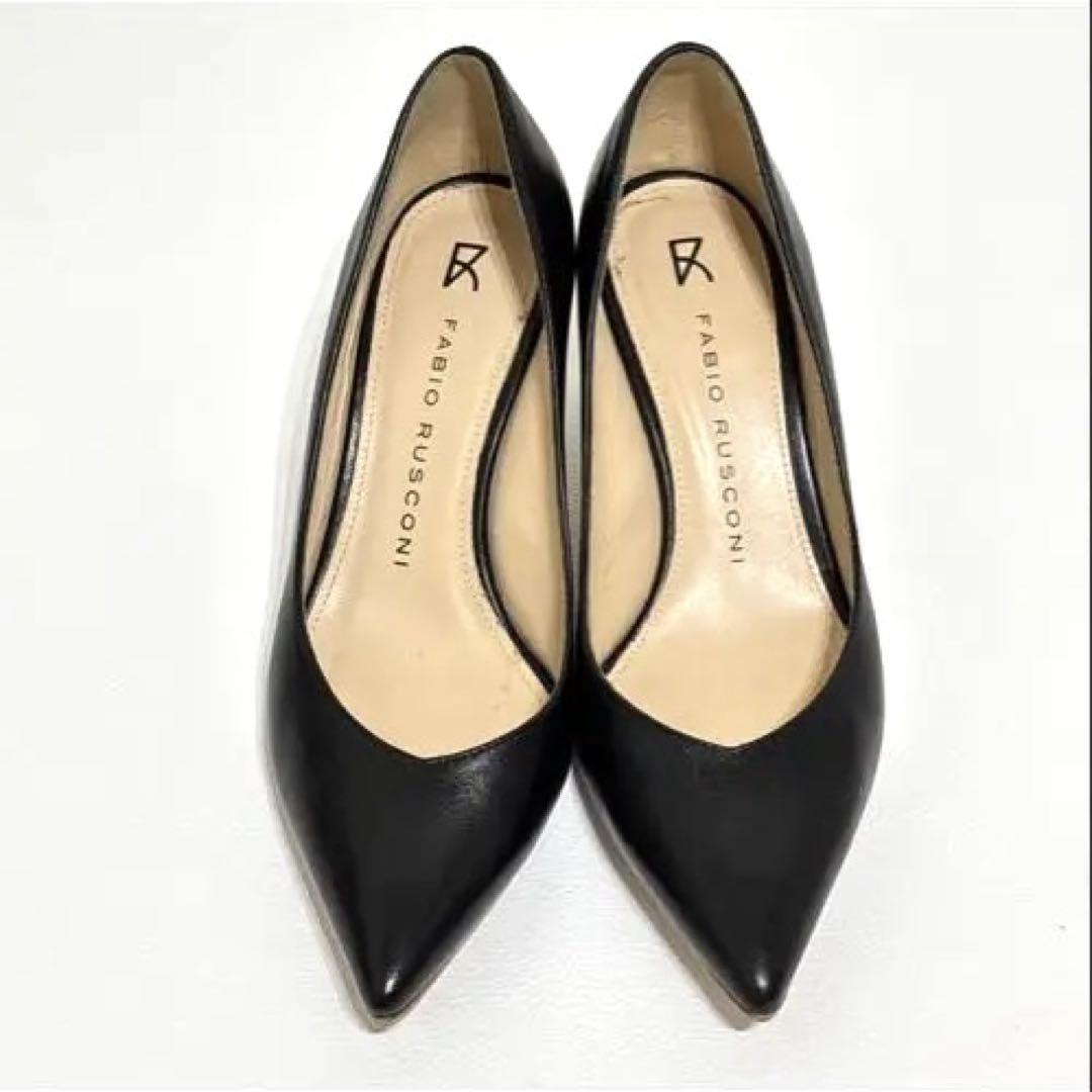 極美品✨ FABIO RUSCONI　ヒールパンプス ブラック 37
