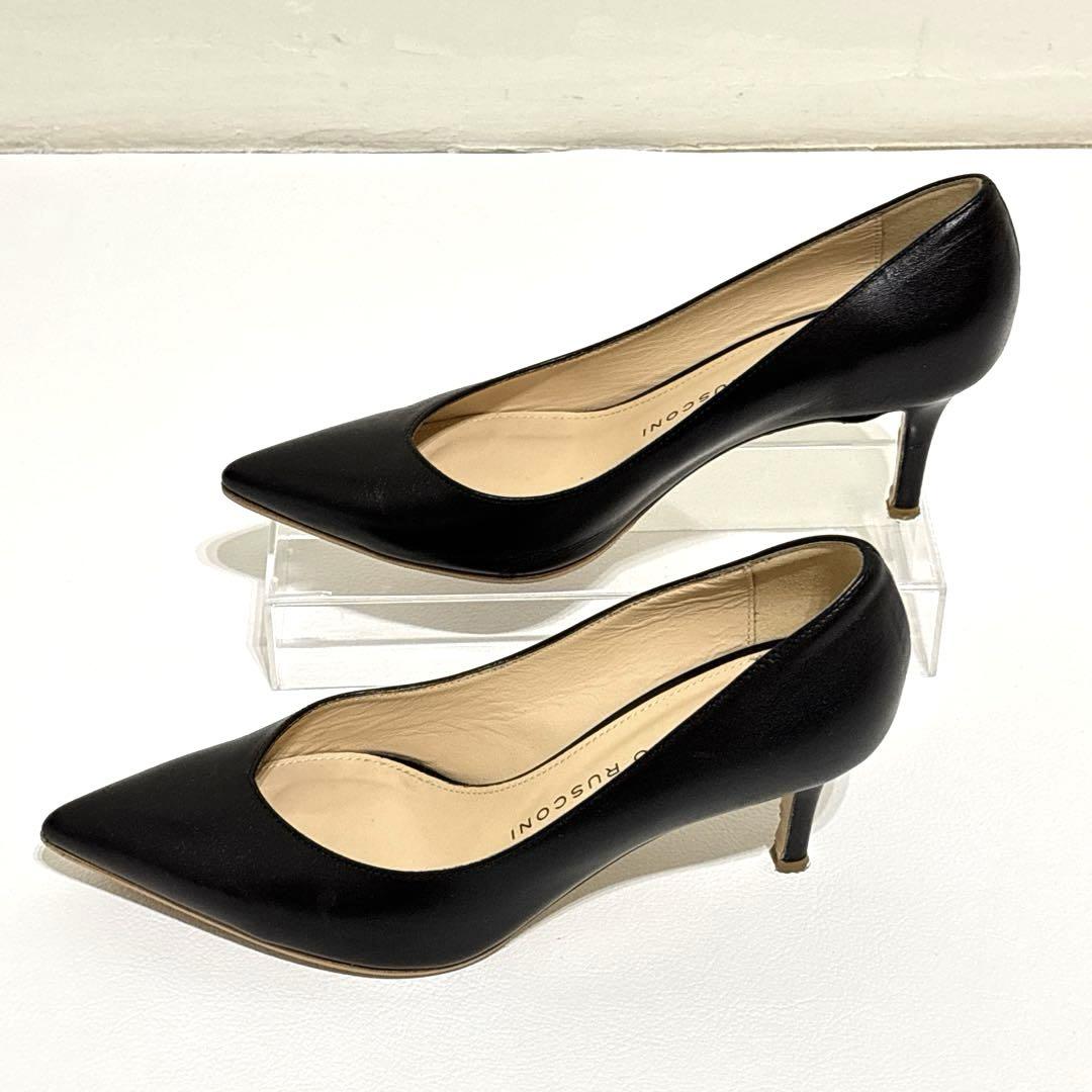 極美品✨ FABIO RUSCONI　ヒールパンプス ブラック 37