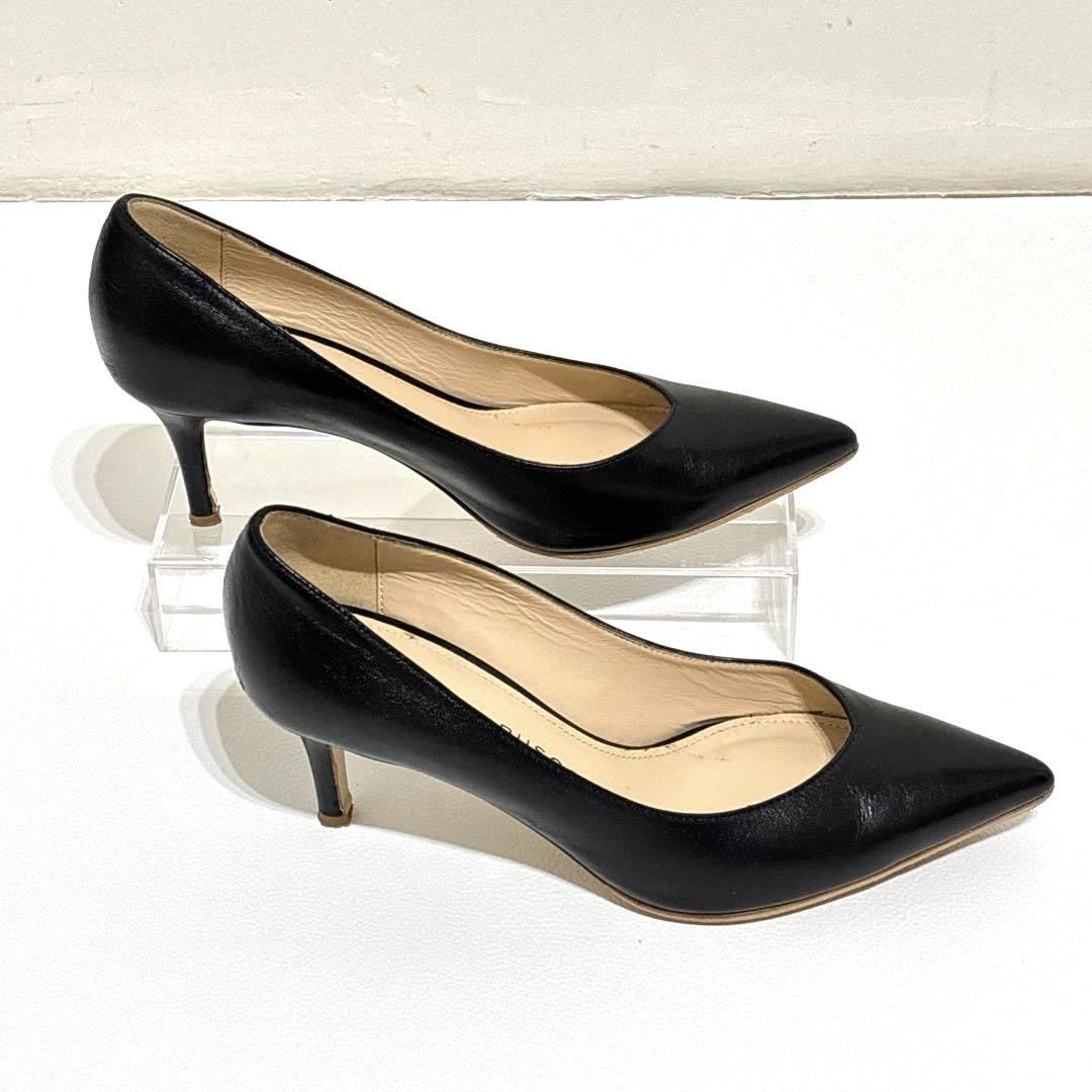 極美品✨ FABIO RUSCONI　ヒールパンプス ブラック 37