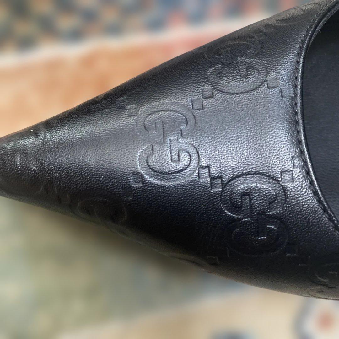 Gucci ブラックレザー ポインテッドトゥヒール - メルカリ