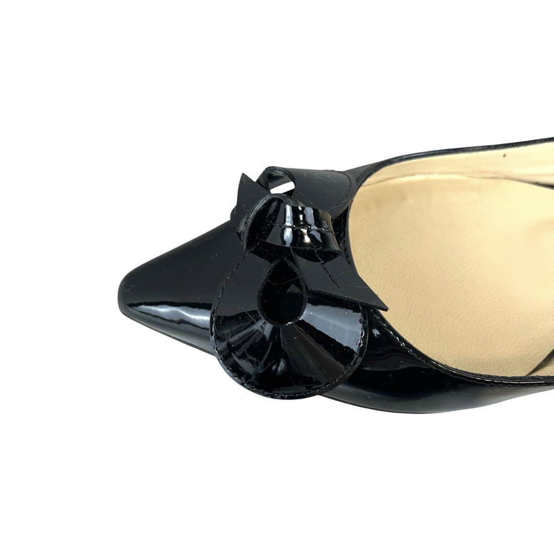 【JIMMY CHOO】〔美品〕ジミーチュウ リボン フラット パンプス 36