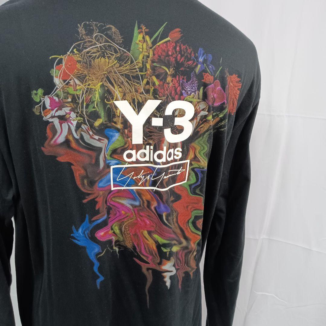 美品　Y-3 ワイスリー　長袖カットソー　ロンT　黒　バックロゴ　XLサイズ