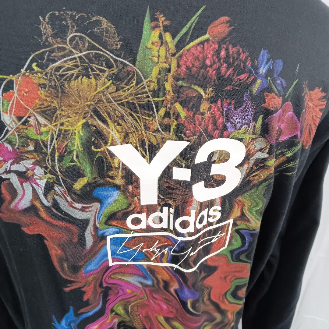 美品　Y-3 ワイスリー　長袖カットソー　ロンT　黒　バックロゴ　XLサイズ
