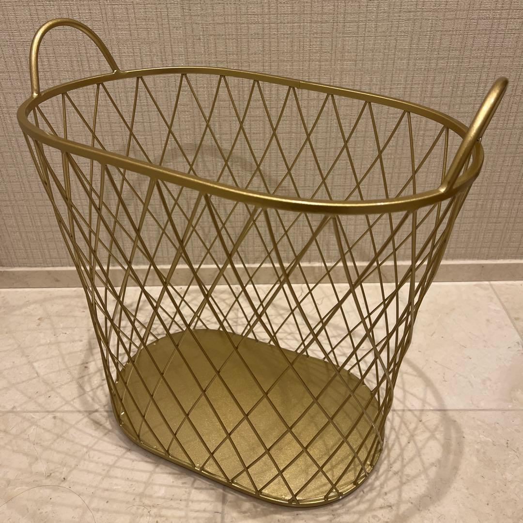 ランドリーバスケット ゴールド