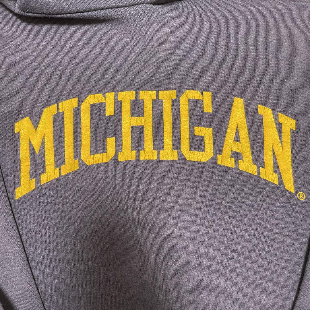 Michigan ミシガン大学　中綿スタジャン2XL 90sビンテージ ミシガン大学 中綿 ウールスタジャン ネイビー