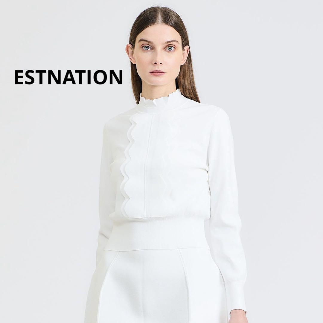 現行品 Estnation フリルネックニット 一度のみ着用 完売品