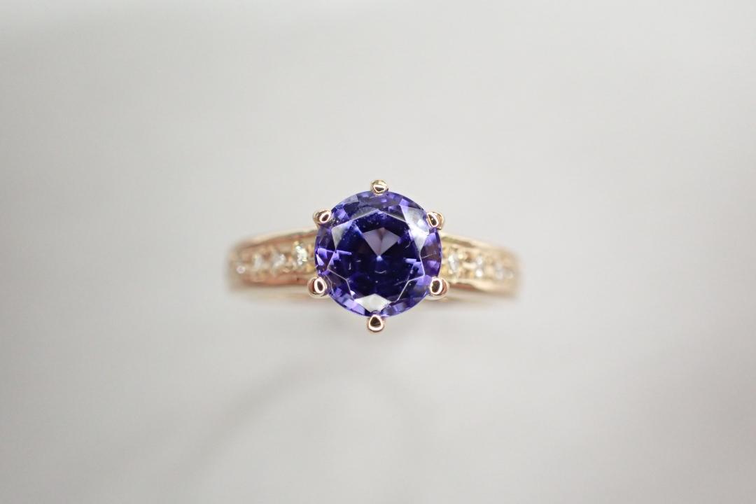 16/美品 K18 タンザナイト1.18ct ダイヤ計0.10ct リング 指輪