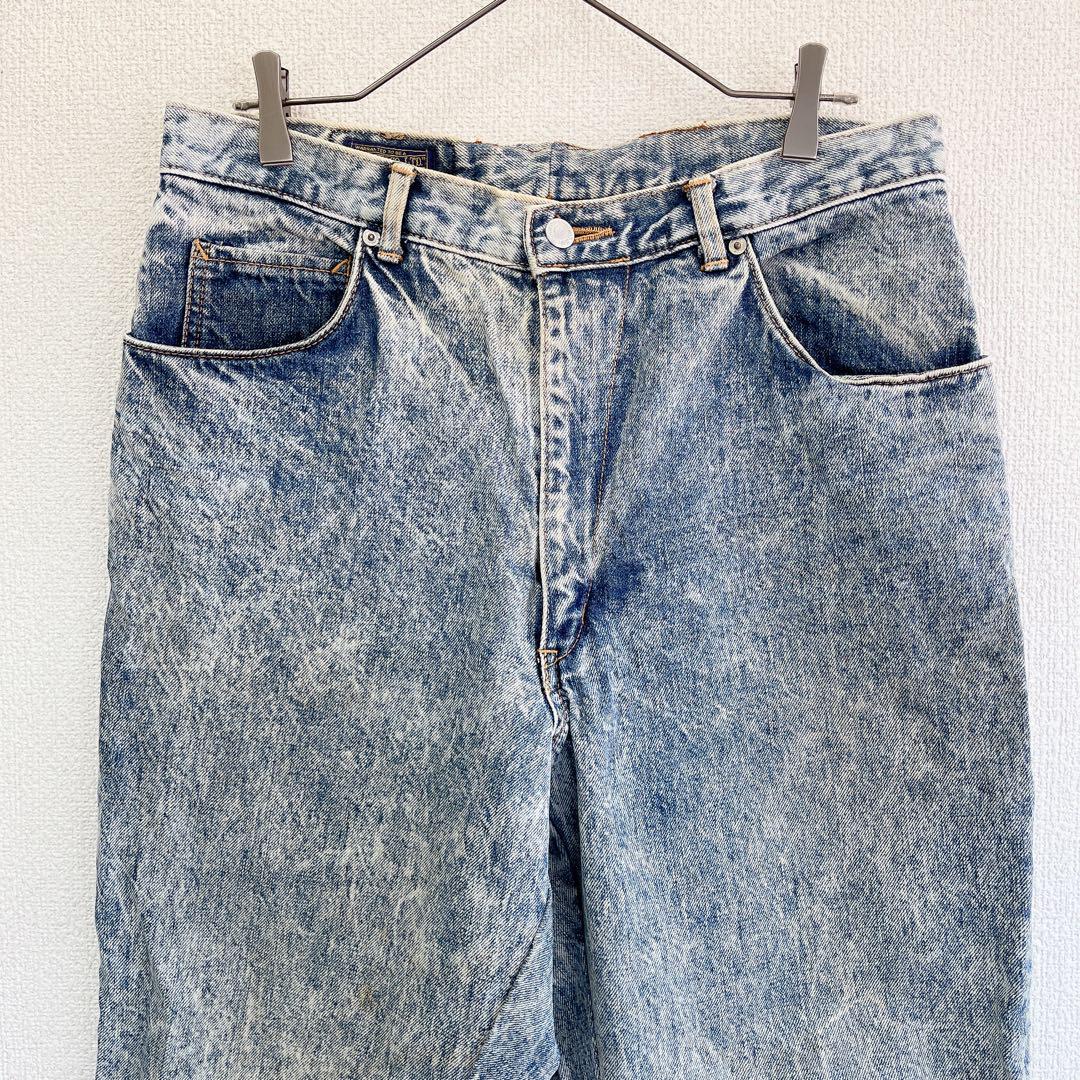 希少！80s♦️超ビッグサイズ♦️EDWIN ケミカルウォッシュ デニムパンツ 46 80s～ EDWIN chemicalwash denim pants | 古着屋 grin days