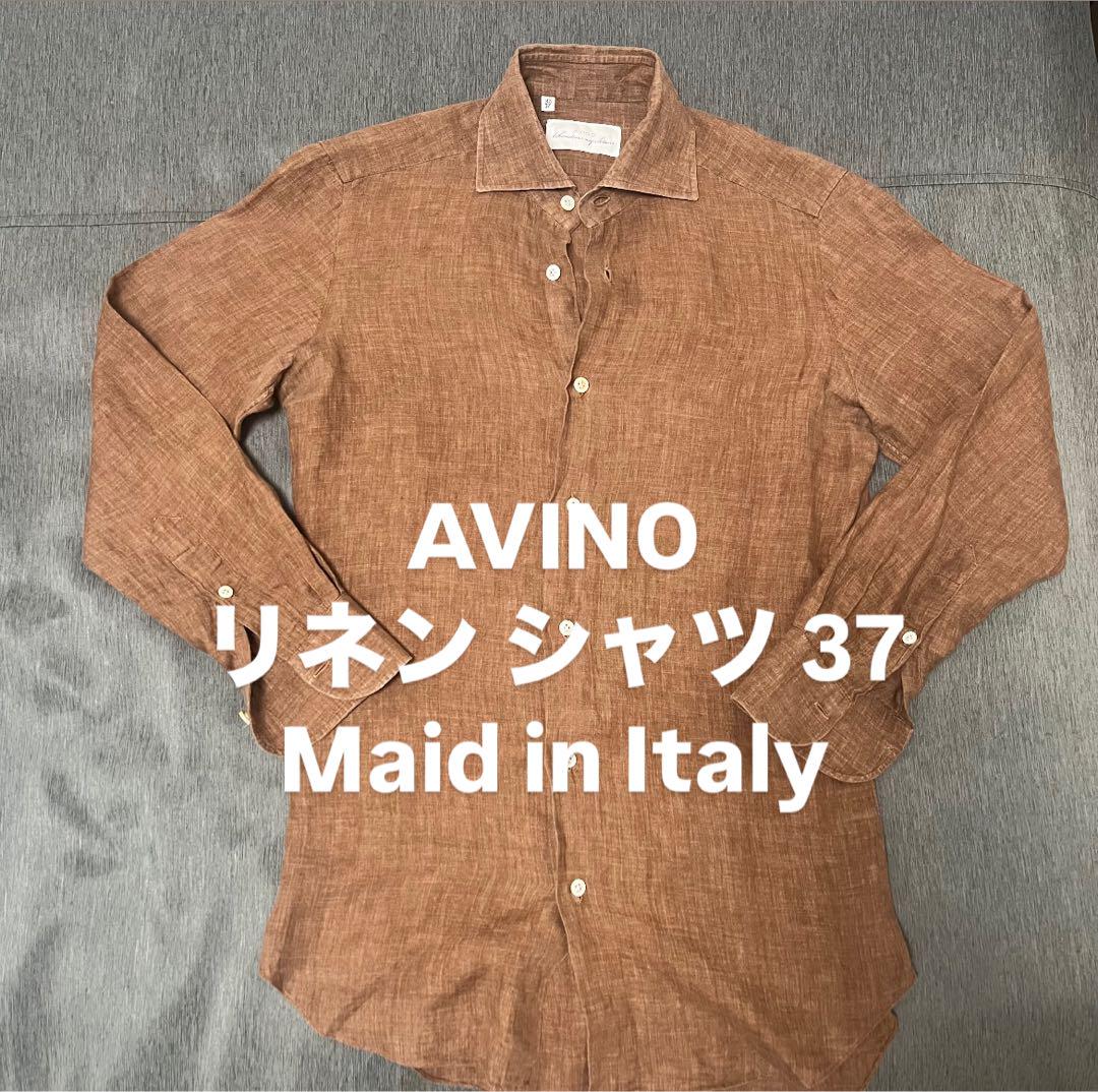 【美品】アヴィーノAVINO 麻 リネンシャツ 37
