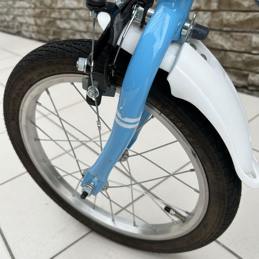 16インチ 自転車 補助輪付き ブルー 青 子供用 キッズ