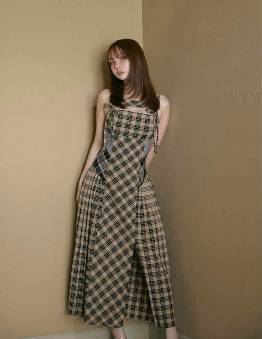 ワンピース andmary Nadia check long dress