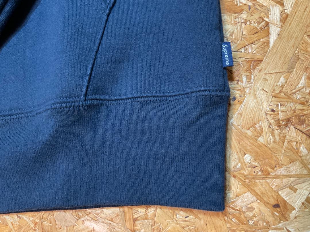 シュプリーム 14FW Tape Logo Zip Up Hooded ネイビー