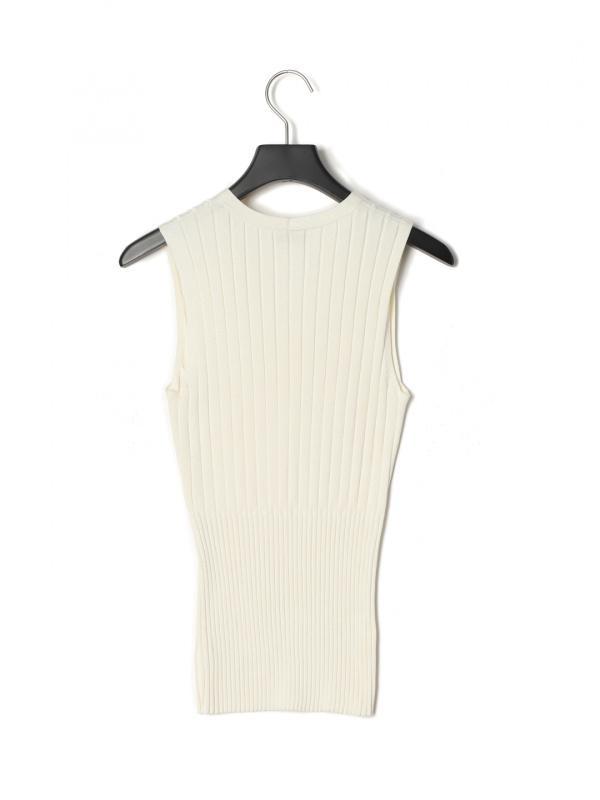 AKRIS ノースリーブニットトップ 36 ホワイト ロエベ ヘルノ ディオール