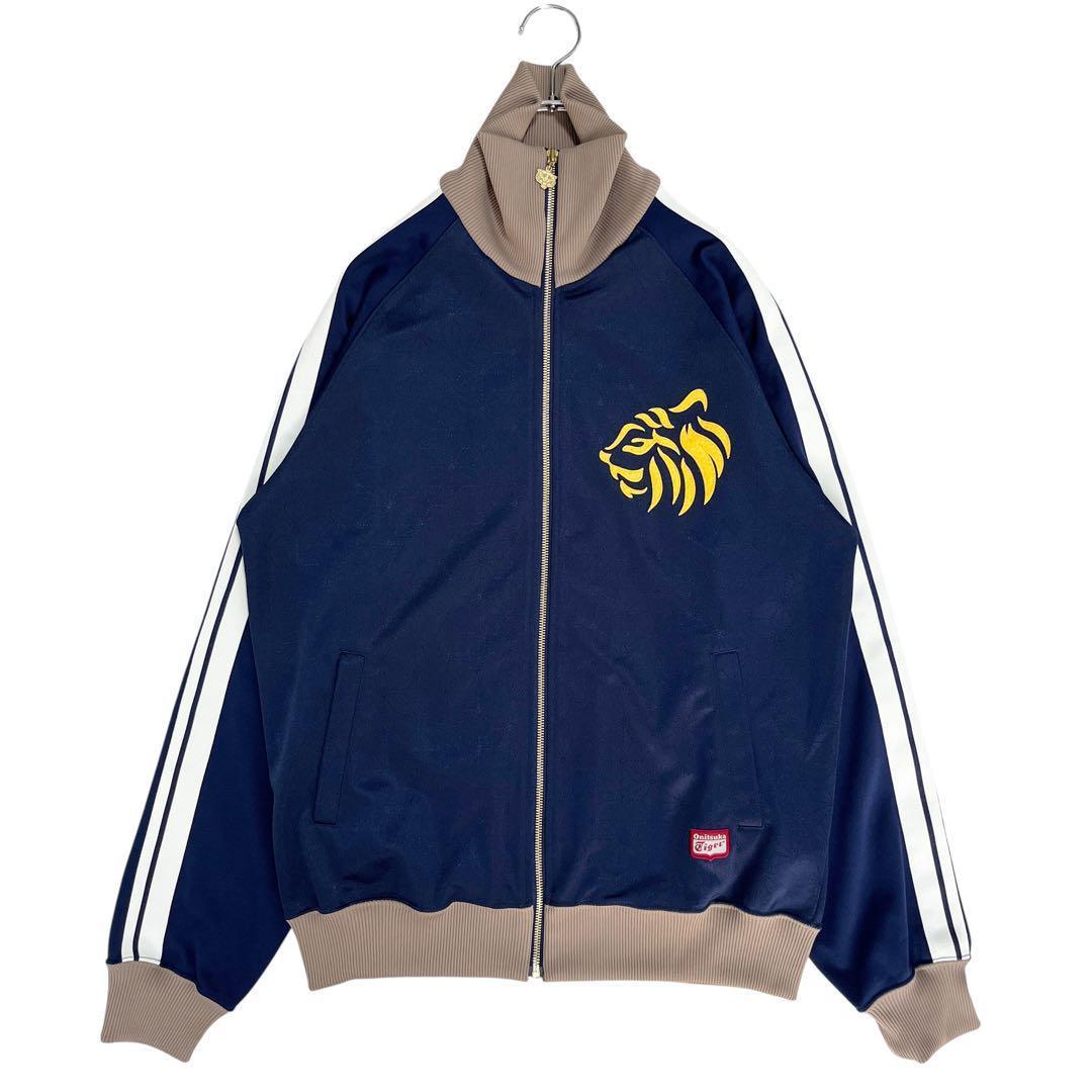2502_1 オニツカタイガー トラックジャケット 虎 小紋柄 ネイビー L