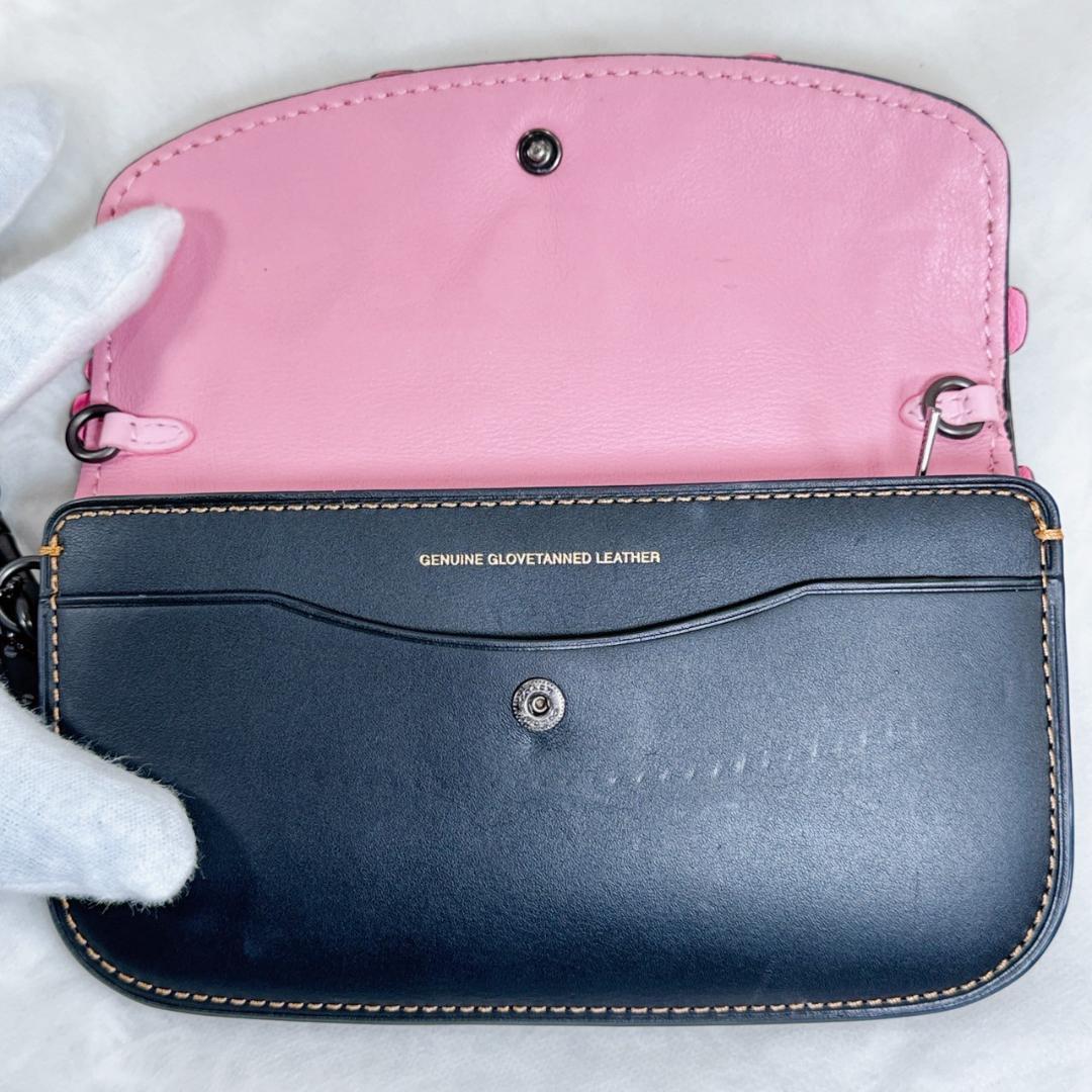 美品】COACH コーチ ティーローズ 財布 クラッチバッグ 黒 1148