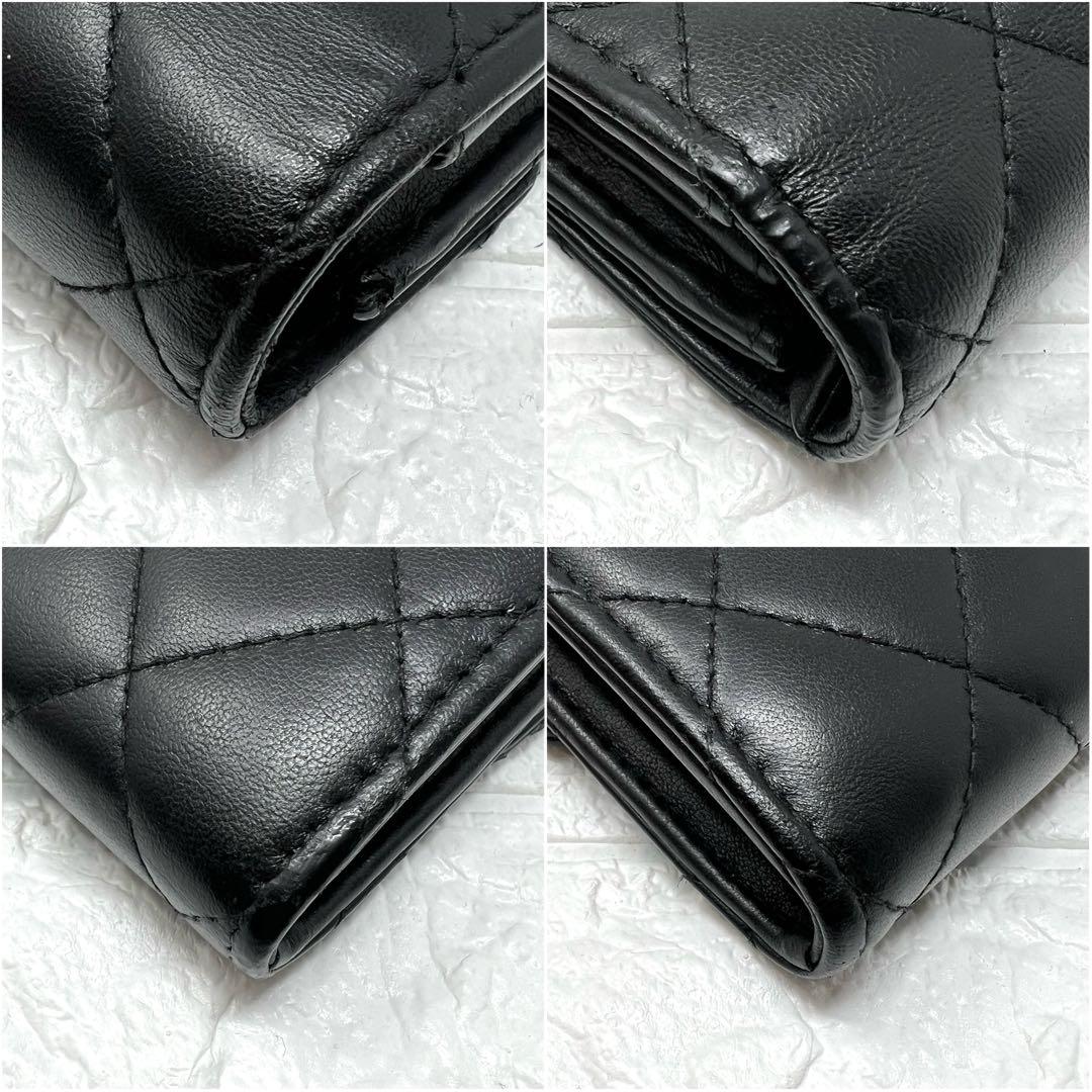 CHANEL シャネル ラムスキン マトラッセ プッシュロック 立体ココ 長財布