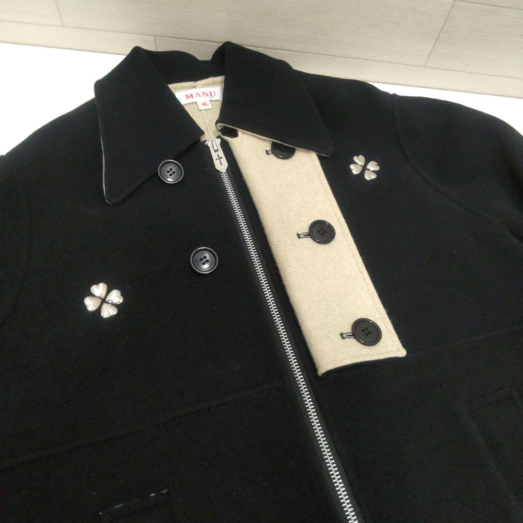 MASU メンズ　ジップコート　カシミヤ混　46サイズ　MJ107