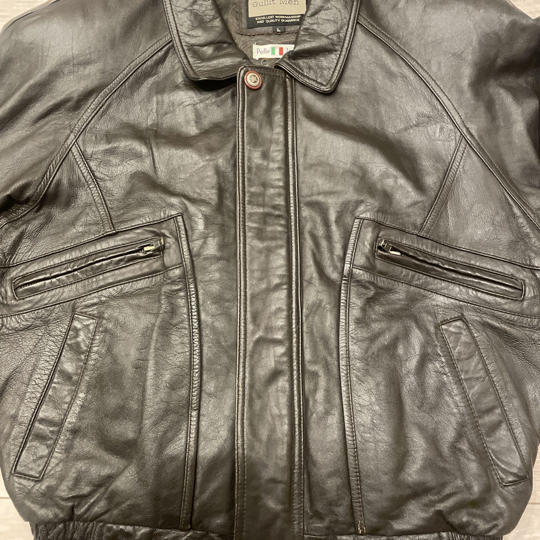 vintage レザージャケット ライダースジャケット 本革 80s 短丈