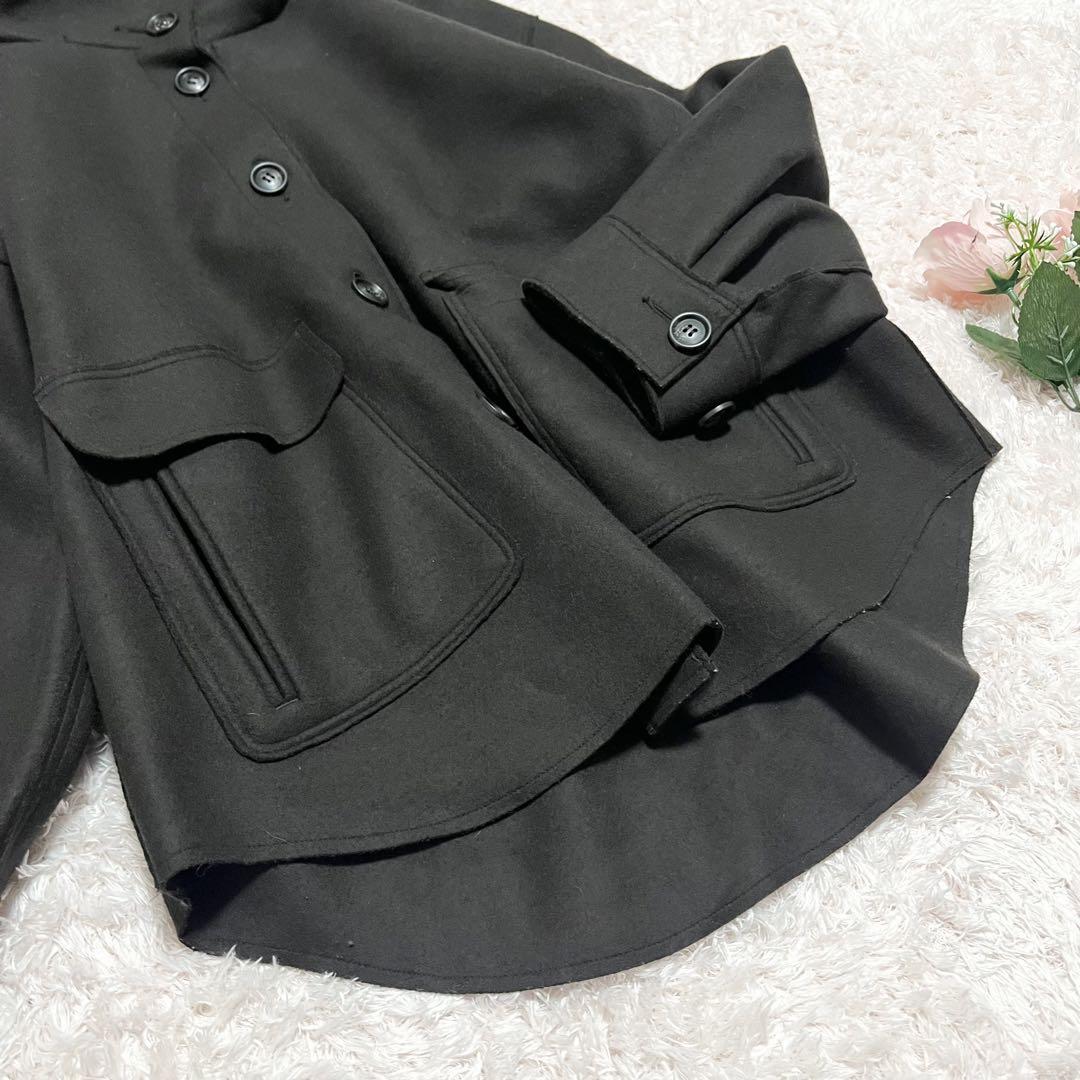 美品　ノーブル　MANTECOフーデッドシャツヘムコート