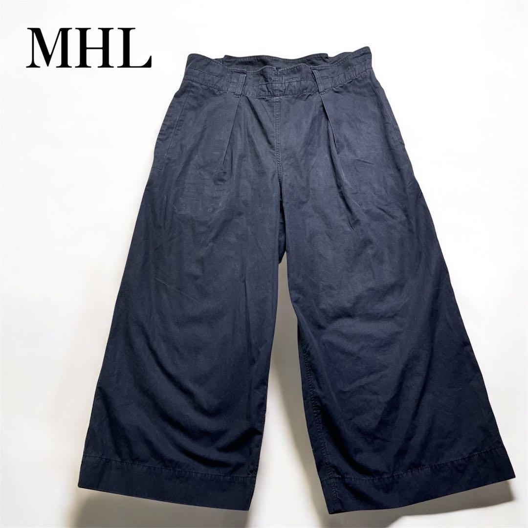 MHL マーガレットハウエル ワイドパンツ ブラック リネン 麻