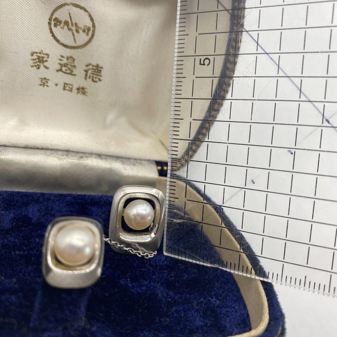 カフスボタン★タイピン★シルバー★パール★ 家邊徳★京都
