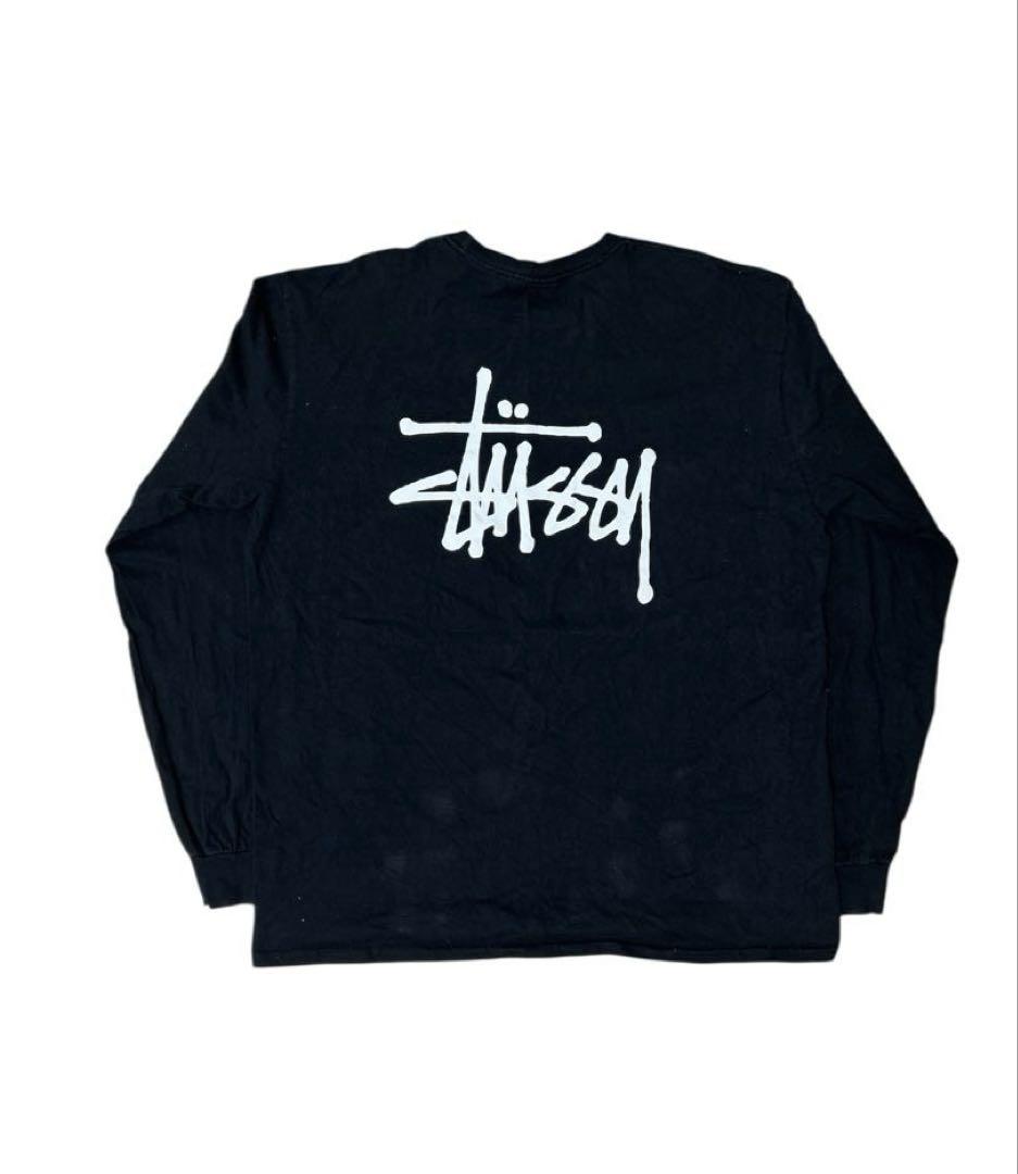 STUSSY ステューシー　ロンT 両面プリント　Tシャツ　ブラック