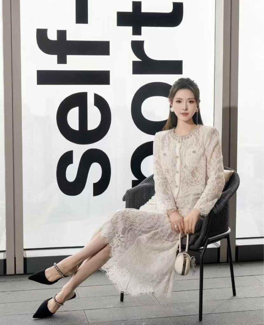 ❇️Selfportrait正規25春新セルフポートレートホワイトレース上下セット