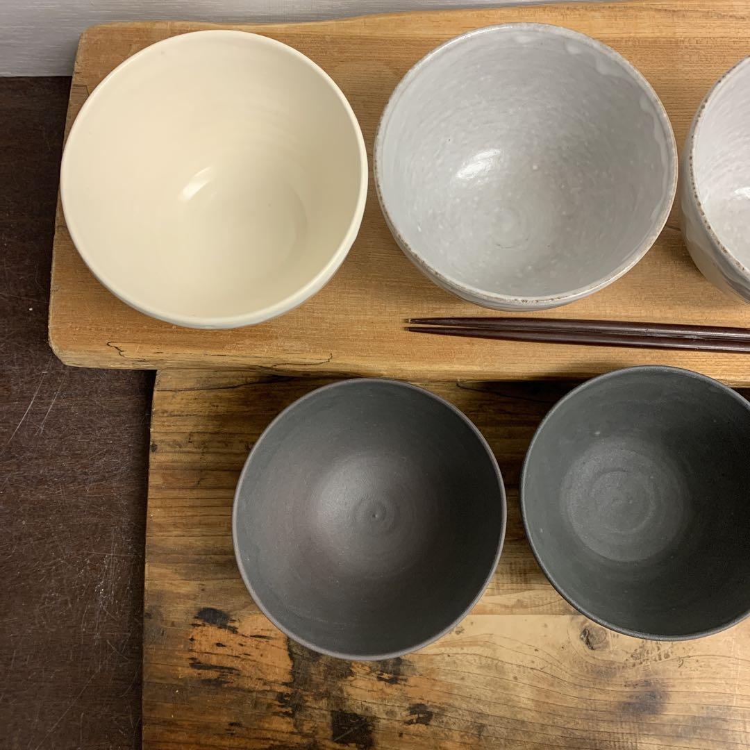 お買い得！SALE！不揃い商品　ご飯茶碗大7個12.5cm位　W