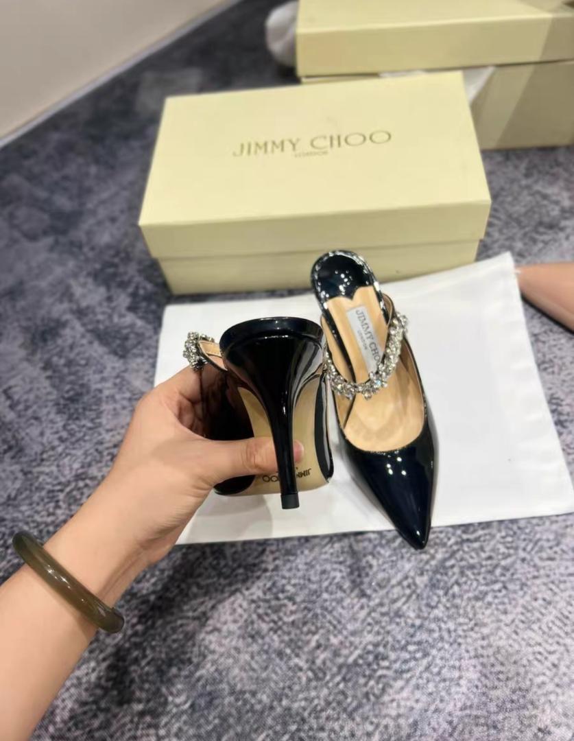 JIMMY CHOO ブラックハイヒール 36 JIMMY CHOO ブラック レース ハイヒール 36ハーフ ジミーチュウ