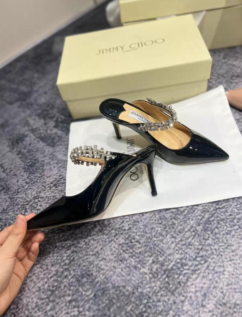 JIMMY CHOO ブラック レース ハイヒール 36ハーフ ジミーチュウ