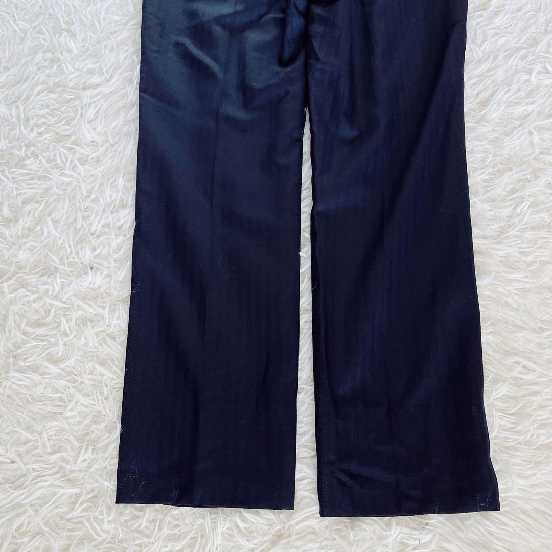【LANVIN en Bleu】スーツ ストライプ ネイビー ウール 50サイズ