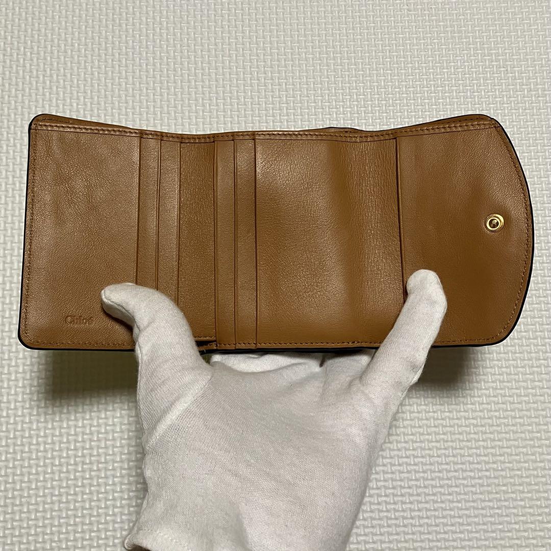 楽天市場】クロエ クロコ型押し 三つ折り財布 ブラウン レザー