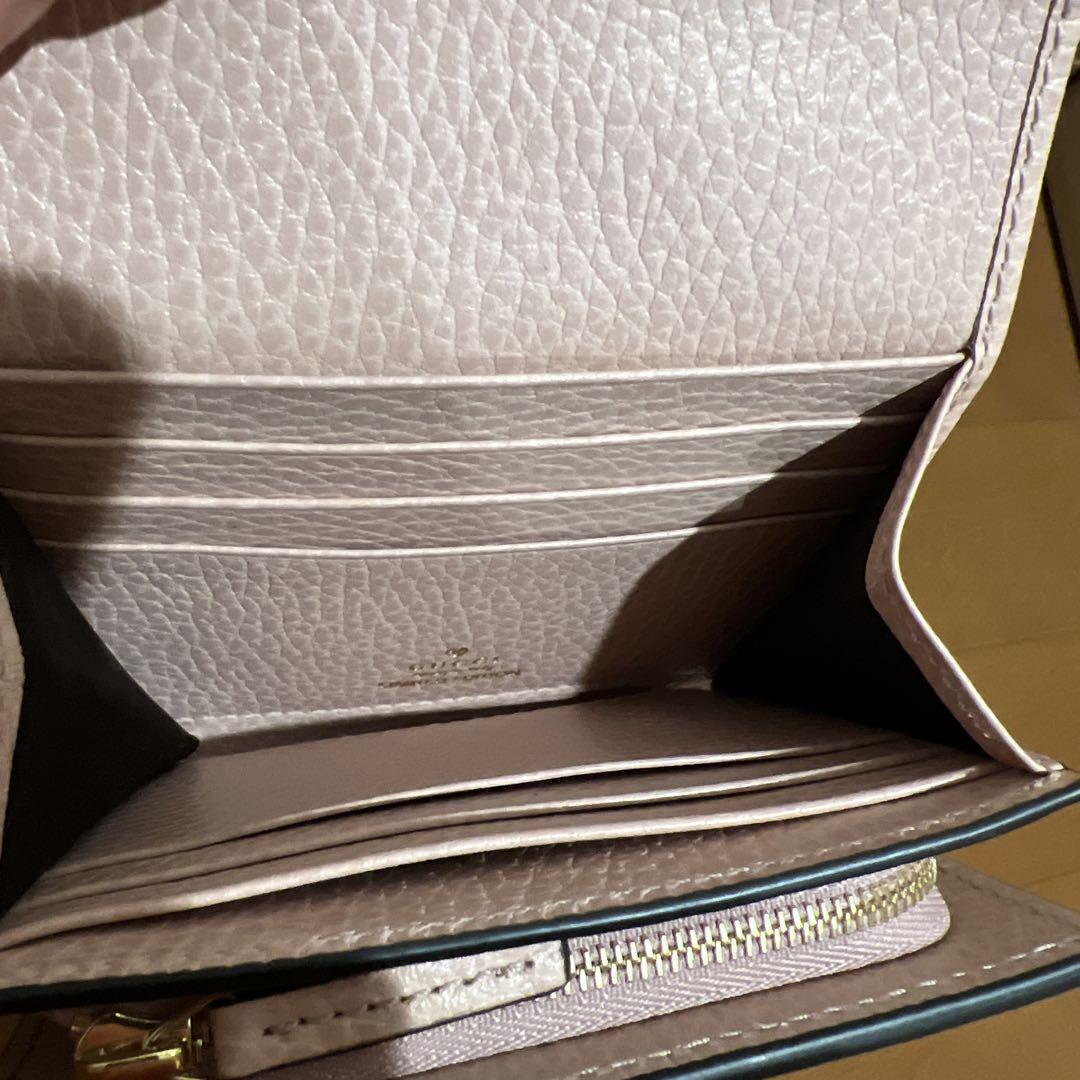 最終値下げ❣️GUCCI 二つ折り財布 ピンク レザー