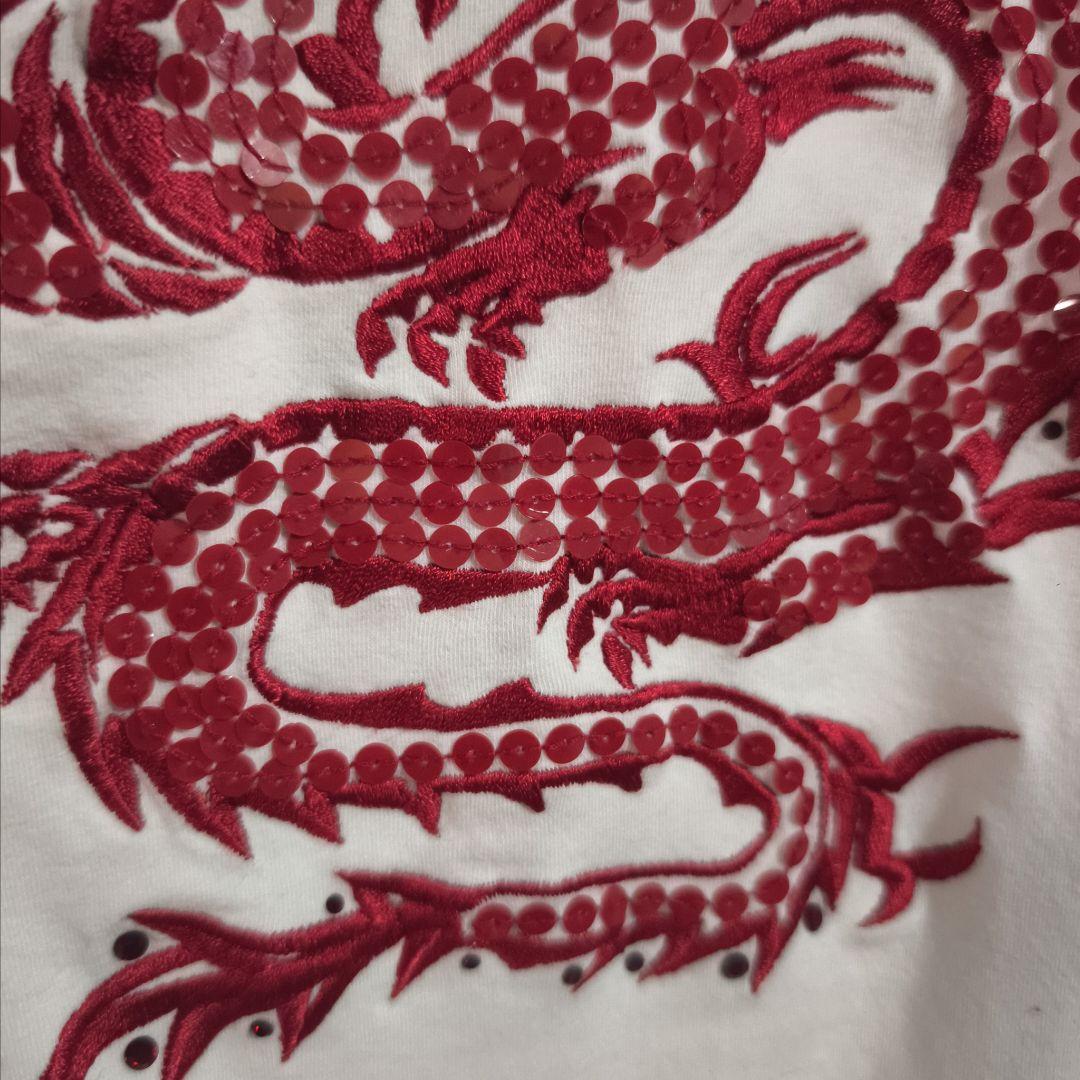 vivienne tam 龍刺繍 スパンコール カットソー ドラゴン ロンT白