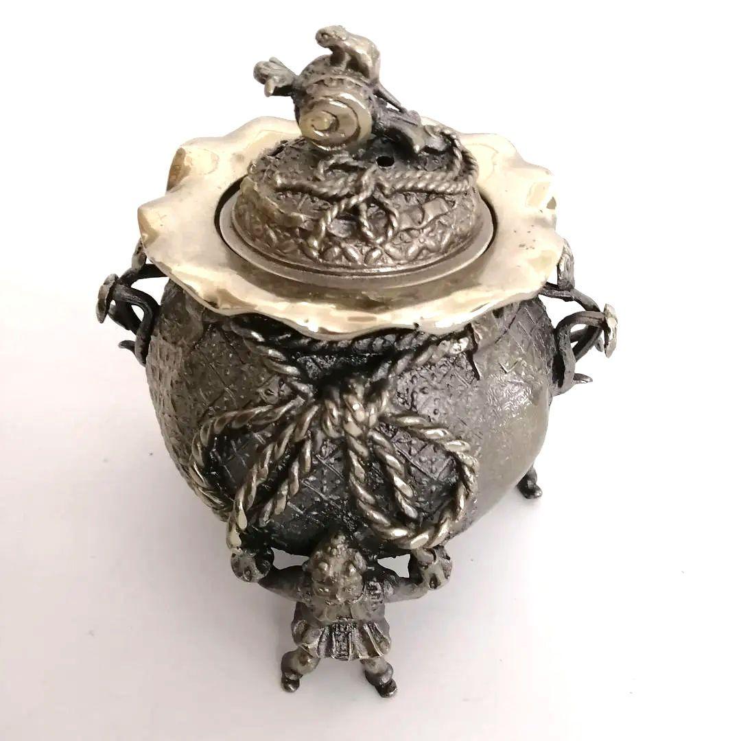 高岡銅器 洋銀 香炉 須賀月芳作 新月集】日本高岡銅製.傳統工藝師須賀月芳作~三友文銅器香爐| Yahoo拍賣